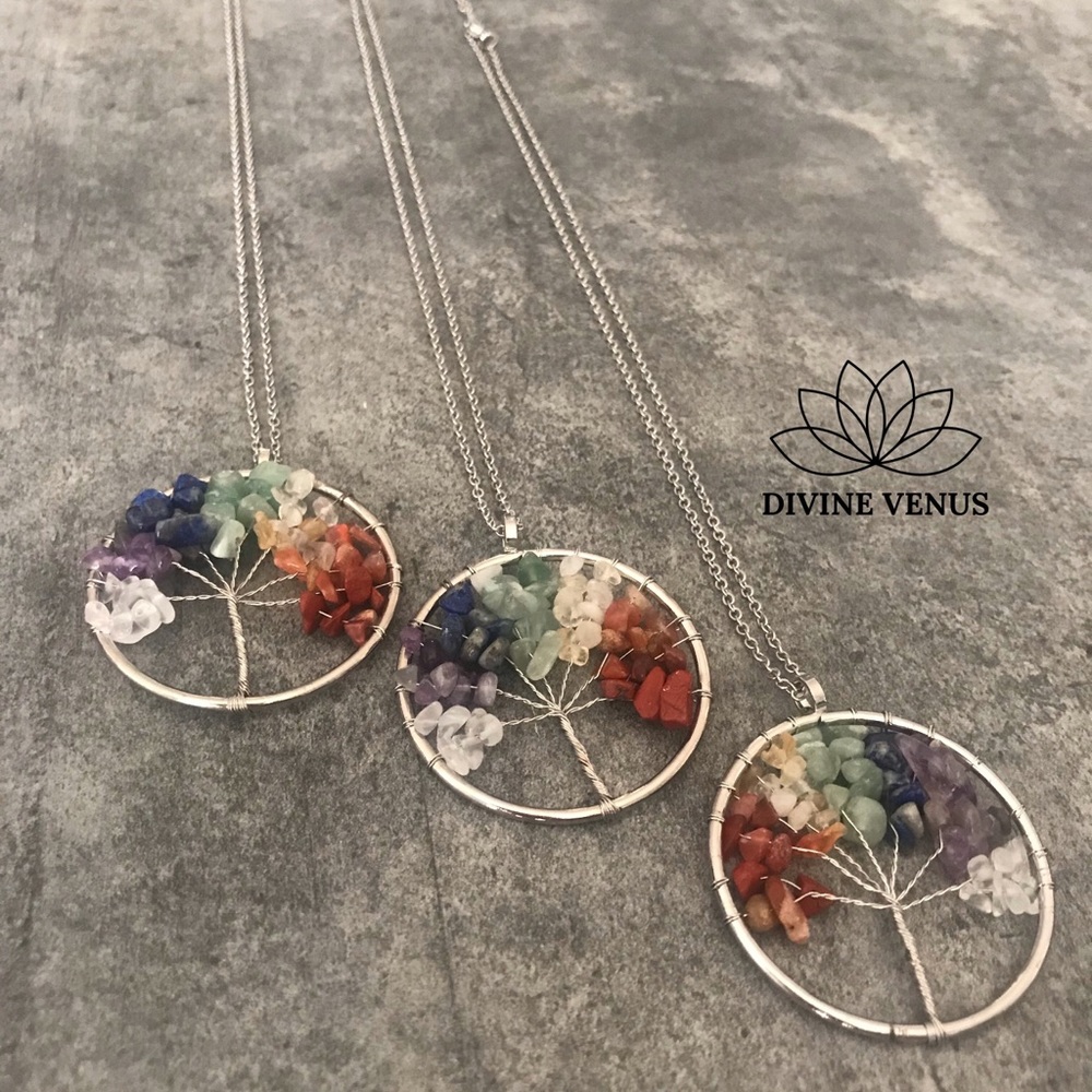 Chakra Tree of Life Pendant Necklace - Picture 4 of 7
